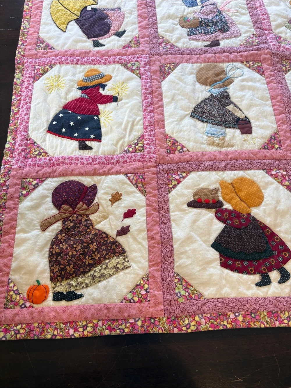 Kids Calendar Sunbonnet Girl Quilt
